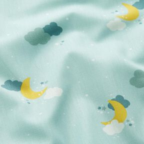 Katoenpopeline Sterrenhemel – licht mint, 