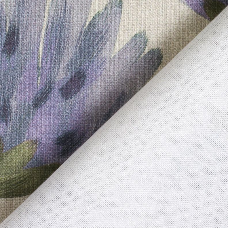 Decostof Half panama bloeiende klaver – blauwgrijs/licht taupe, image number 4