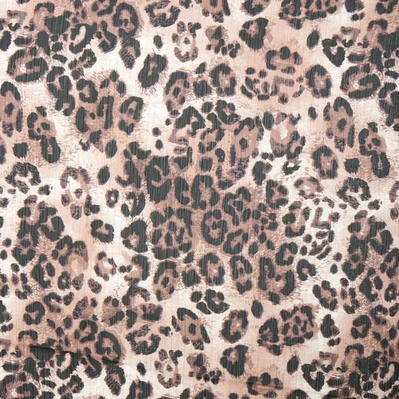 Chiffon luipaard & lurex strepen – beige/zwart,  image number 1