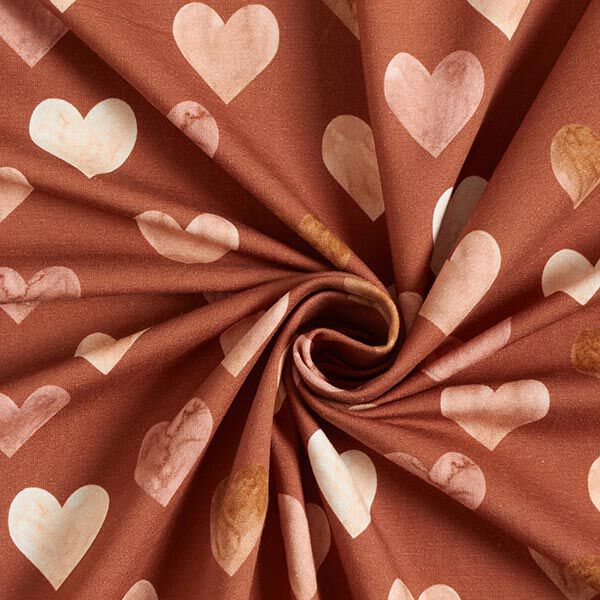 Sweatshirt geruwd Aquarel harten Digitaal printen | by Poppy – terracotta/zalm, image number 3