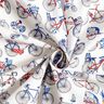 Katoenen stof Cretonne Retro fietsen – wit/blauw,  thumbnail number 3