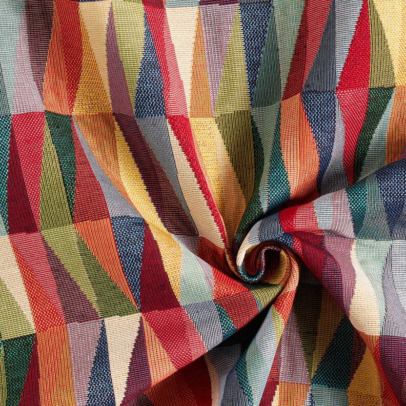 Decostof Gobelin grafische zigzag – lichtbeige/karmijnrood, image number 3