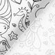 Katoenpopeline Kleurplaten sprookjeswereld – wit/zwart,  thumbnail number 5