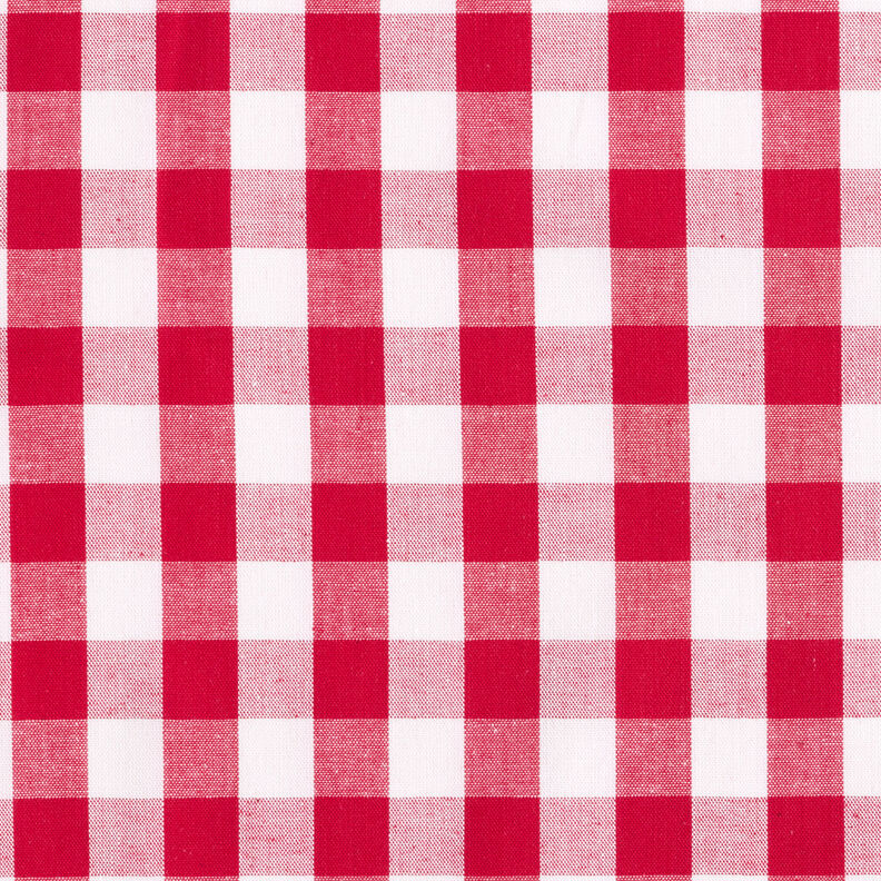 Katoenen stof Vichy ruit 1,7 cm – rood/wit,  image number 1