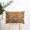 Decostof Half panama Grote bloemen – donkerbeige/currygeel,  thumbnail number 6