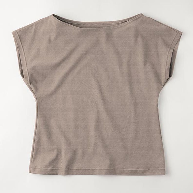 Katoenjersey medium effen – donkertaupe,  image number 8