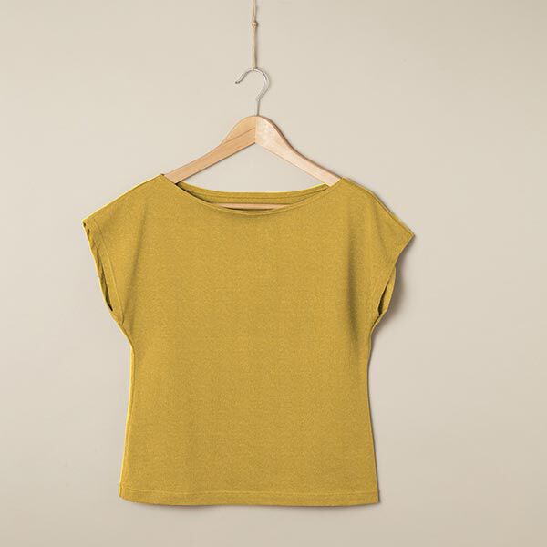 Jersey linnen-viscosemix effen – curry, image number 6