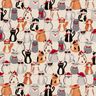 Decostof Half panama elegante katten – natuur/grijs,  thumbnail number 1