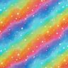 Katoenpopeline Regenboog sterrenstof Digitaal printen – koningsblauw/kleurenmix,  thumbnail number 1