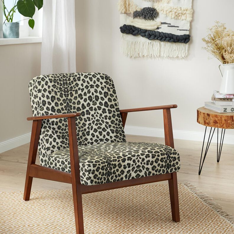 Bekledingsstof Jacquard Luipaard – taupe/kaki,  image number 5