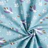 Katoenjersey Vogeltjes – duifblauw,  thumbnail number 3