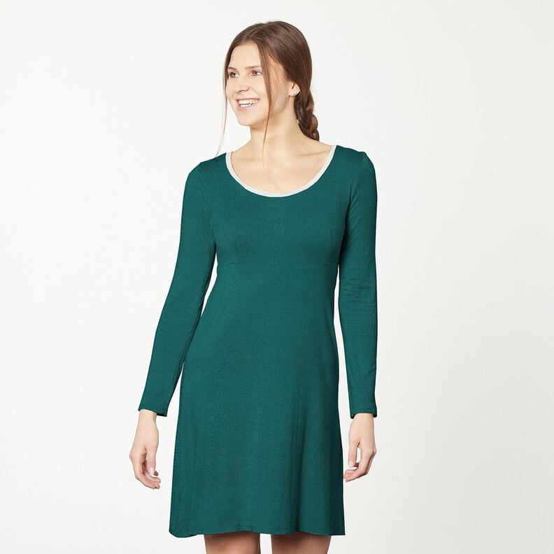 Ribjersey fijne 2-1-1-1 ribbels – donkergroen,  image number 7