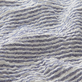 Lichte Seersucker dwarsstrepen – marineblauw/wit, 