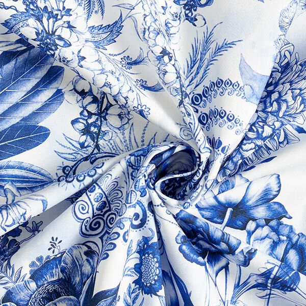 Decostof Canvas weelderige bloemen 280 cm – koningsblauw/wit, image number 3