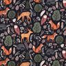 Sweatshirt geruwd Dieren in het bos Digitaal printen | Poppy Fabrics – nachtblauw,  thumbnail number 1