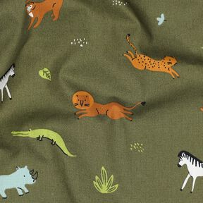 GOTS Katoenpopeline Steppedier | Poppy Fabrics – donkerolijf, 