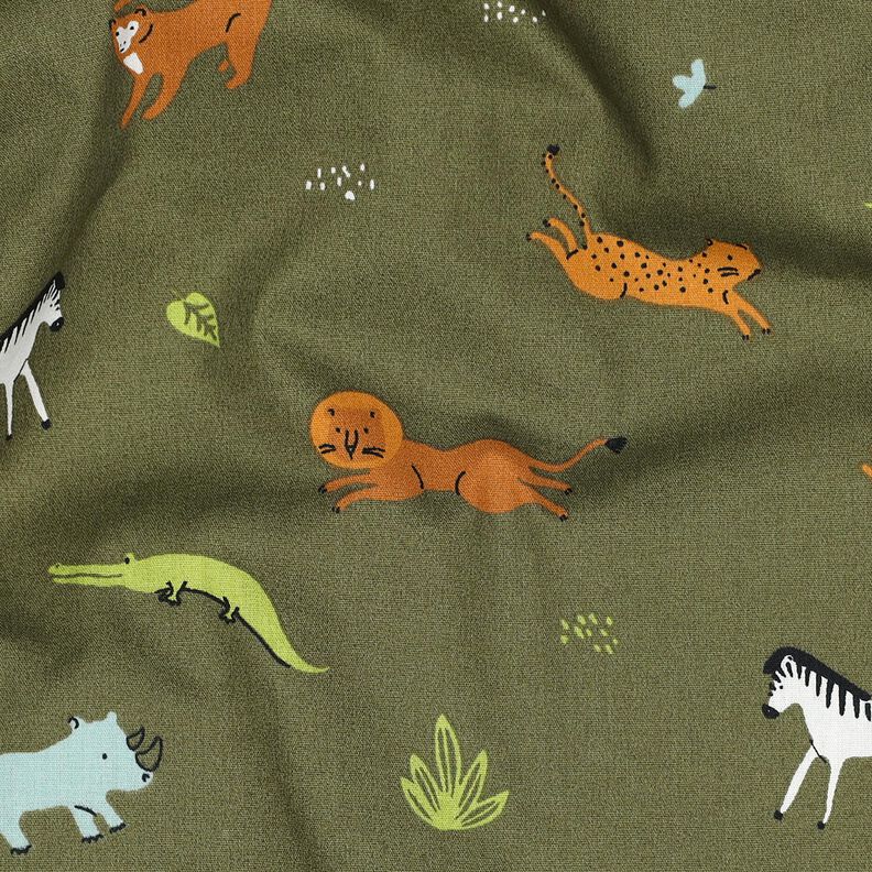 GOTS Katoenpopeline Steppedier | Poppy Fabrics – donkerolijf, image number 2