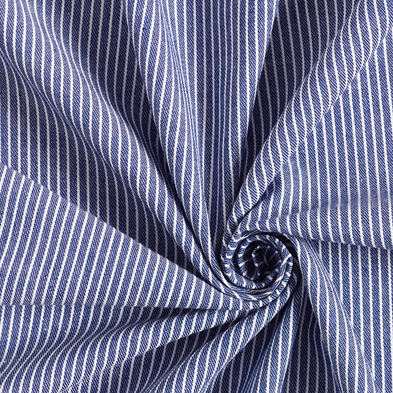 Blousestof Katoenmix Strepen – marineblauw/wit, image number 3