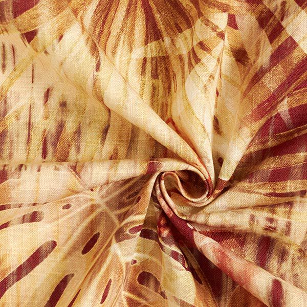Blousestof viscose-linnen-mix prachtige bloemen – curry, image number 3