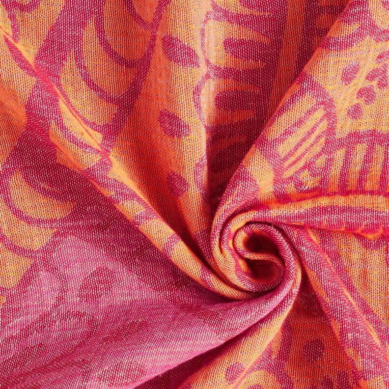 Strandkleding hamamdoek jacquard ornamenten – rood/perzik sinaasappel,  image number 3