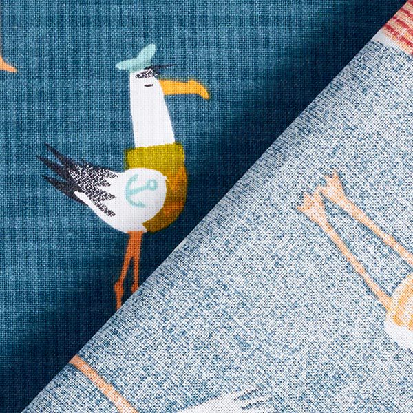 Katoenen stof cretonne meeuwen – marineblauw,  image number 4