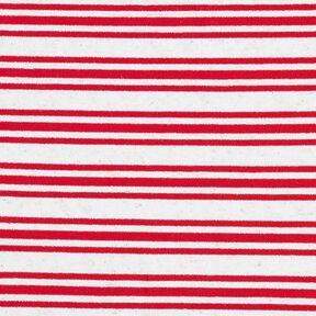 Viscosejersey onregelmatige glitterstrepen – ecru/rood, 