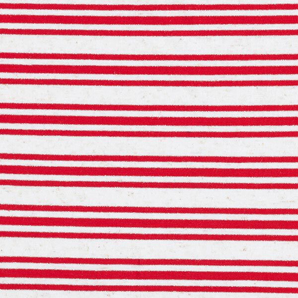 Viscosejersey onregelmatige glitterstrepen – ecru/rood,  image number 1