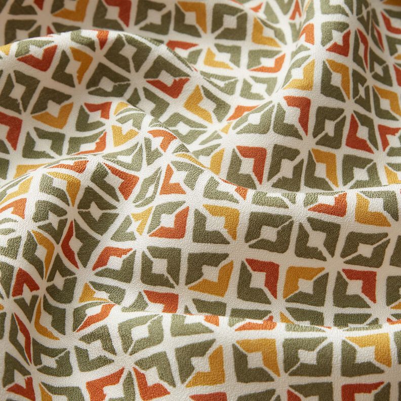Viscosecrêpe retro diamanten – beige/kaki,  image number 2