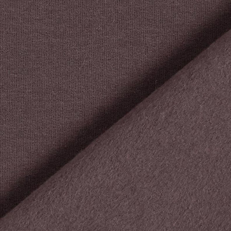 Licht katoenen sweatstof effen – donkerbruin,  image number 5