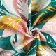 Decostof Katoenkeper Bladeren-schetsen – roze/donkergroen,  thumbnail number 3