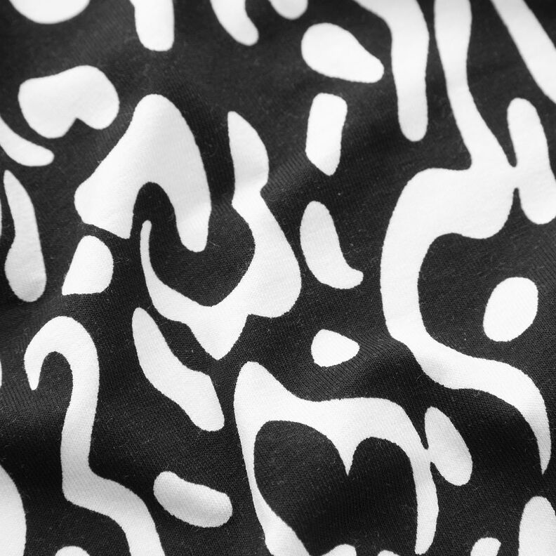 Viscose jersey abstract luipaardpatroon – zwart/wit,  image number 2