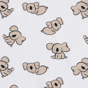 GOTS Katoenjersey Koala | Poppy Fabrics – wit/amandel, 