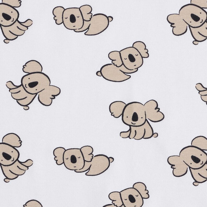 GOTS Katoenjersey Koala | Poppy Fabrics – wit/amandel,  image number 1