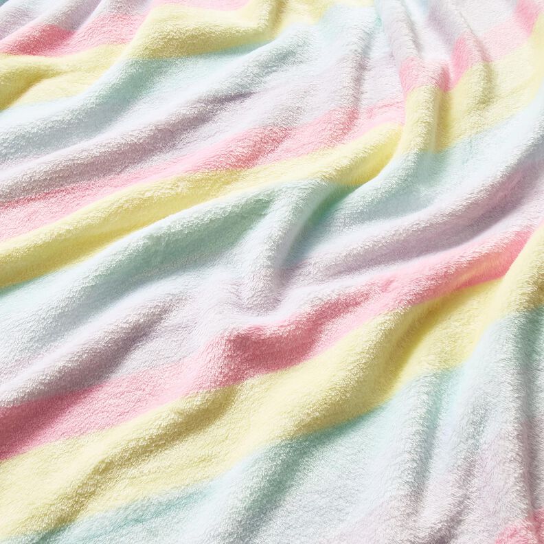 Gezellige fleece Pastel regenboogstrepen – lichtgeel/roze,  image number 2