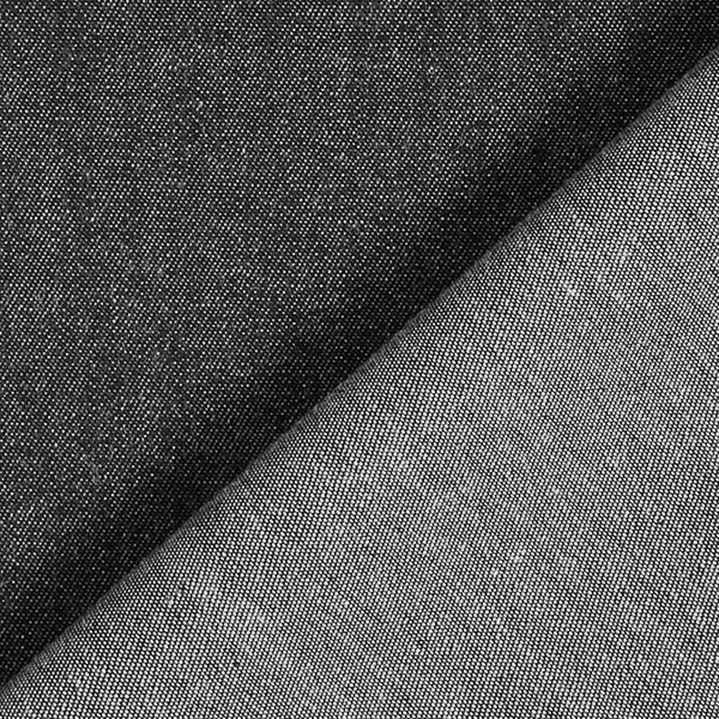 Katoen chambray jeanslook – zwart,  image number 3