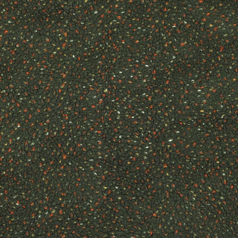 Teddy pluche Tweed Mix | Poppy Fabrics – donkergroen,  image number 1