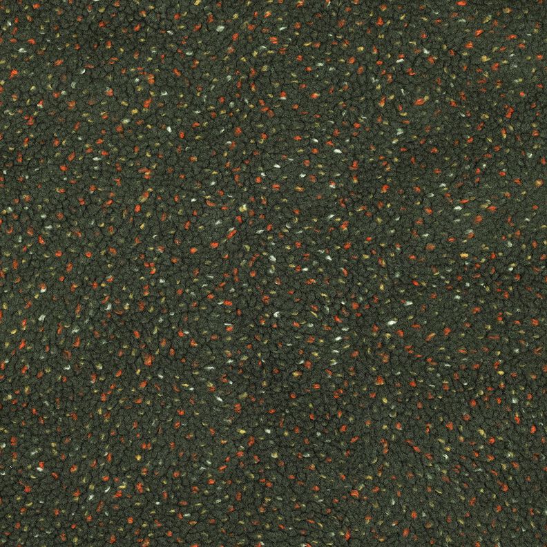 Teddy pluche Tweed Mix | Poppy Fabrics – donkergroen, image number 1