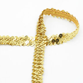 Elastisch paillettenband [20 mm] – goud, 