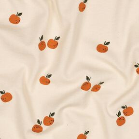 GOTS Katoenjersey Sinaasappels | Poppy Fabrics – lichtbeige/karamel, 