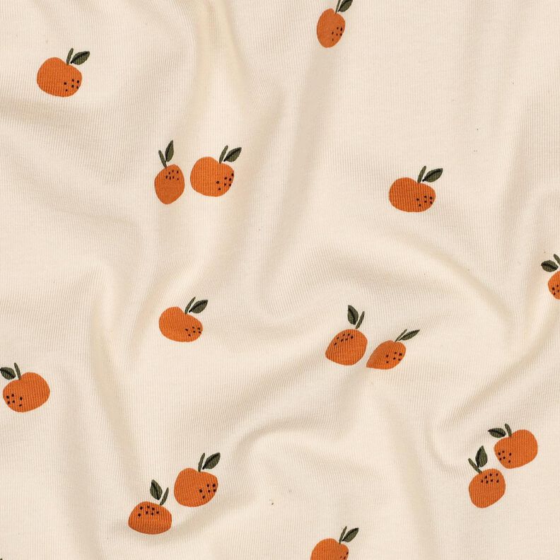 GOTS Katoenjersey Sinaasappels | Poppy Fabrics – lichtbeige/karamel,  image number 2