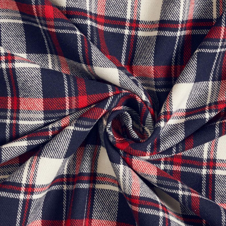 Katoenflanel Ruit – zwart blauw/karmijnrood, image number 3