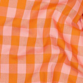 Katoenpopeline Ruit| Poppy Fabrics – roze/perzik sinaasappel, 