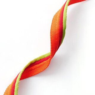 Paspelband trio [ 15 mm ] – lichtgroen/oranje, 