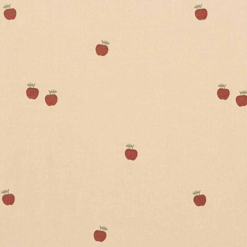 Katoenjersey Kleine appels &ndash; zand,  image number 1