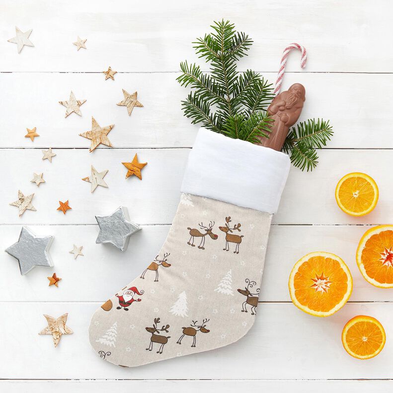 Decostof Half panama Noordpool – natuur/rood,  image number 8