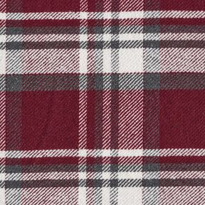 Jasstof met bonten detail geruit – bordeauxrood/leigrijs, 