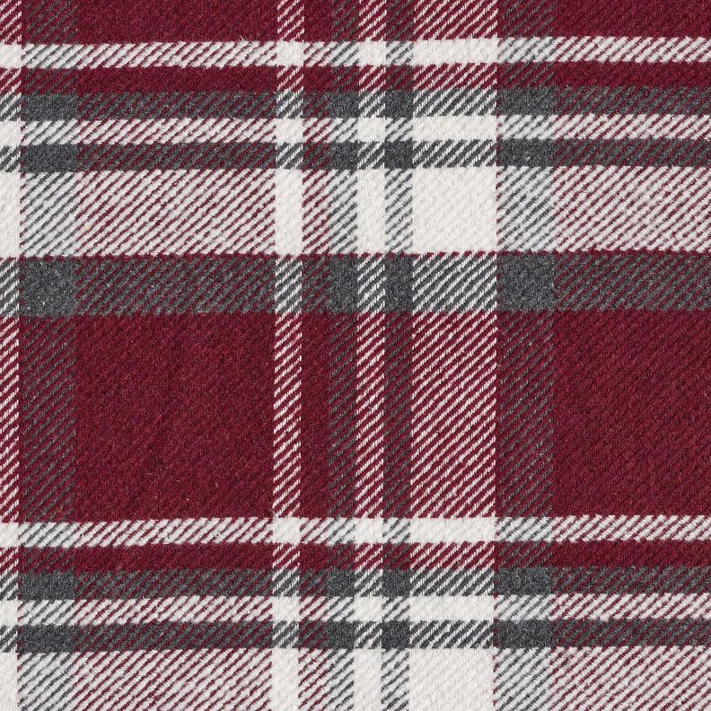 Jasstof met bonten detail geruit – bordeauxrood/leigrijs,  image number 1