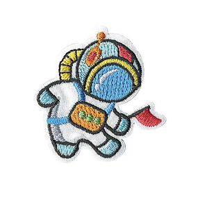 Applicatie astronaut [ 3 x 3 cm ] – ecru/lichtblauw, 