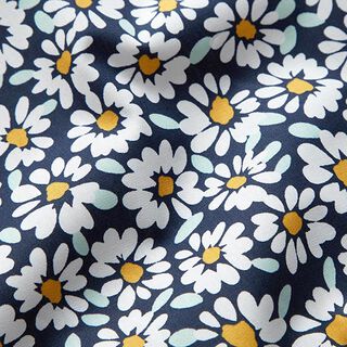 Gecoate katoen Margrieten– nachtblauw/wit, 