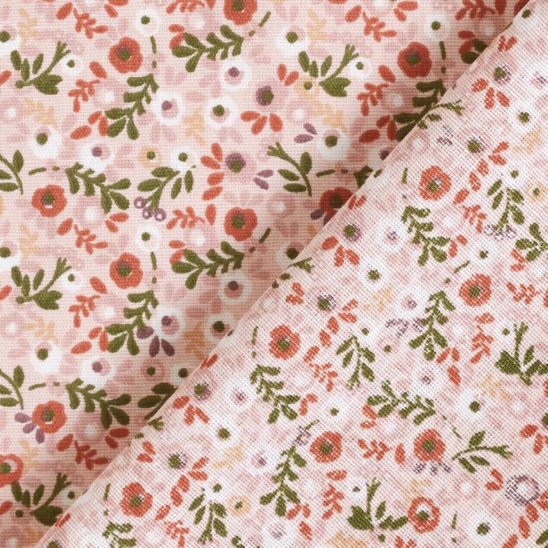 Katoenpopeline kleine bloempjes – roos/koper,  image number 4